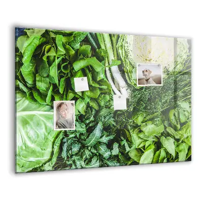 Magnetic wall board with green vegetables design