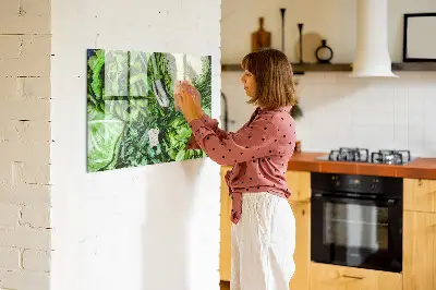 Magnetic wall board with green vegetables design