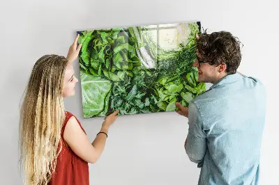 Magnetic wall board with green vegetables design