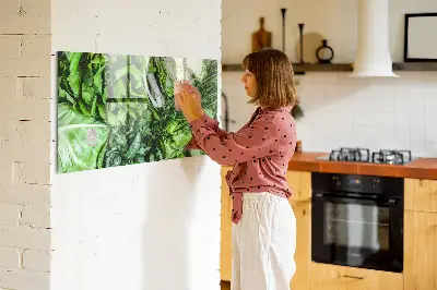 Magnetic wall board with green vegetables design
