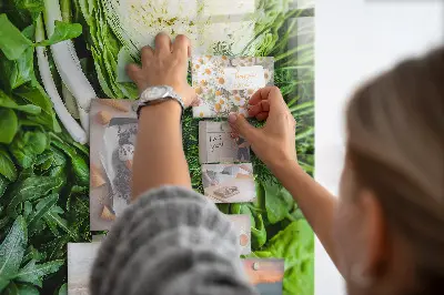 Magnetic wall board with green vegetables design