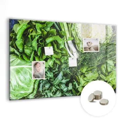 Magnetic wall board with green vegetables design