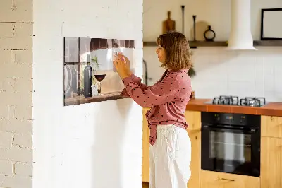 Wine bottles magnetic notice board