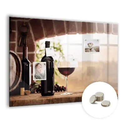 Wine bottles magnetic notice board