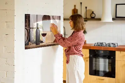 Wine bottles magnetic notice board