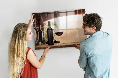 Wine bottles magnetic notice board