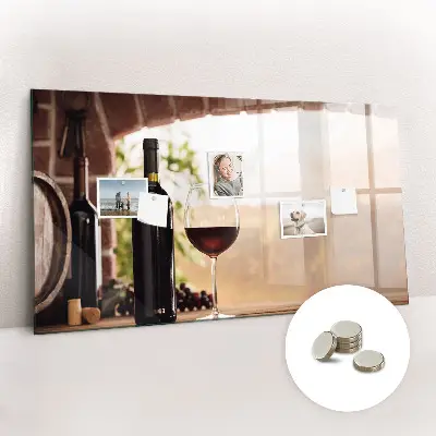 Wine bottles magnetic notice board