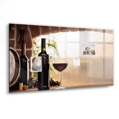 Wine bottles magnetic notice board