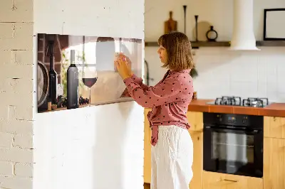 Wine bottles magnetic notice board