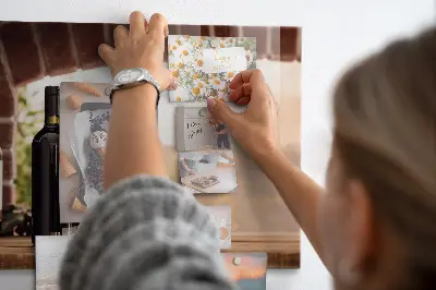 Wine bottles magnetic notice board