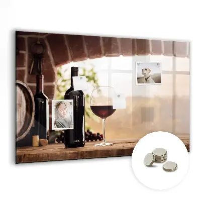 Wine bottles magnetic notice board