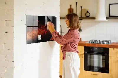 Magnetic wall board with chili peppers design