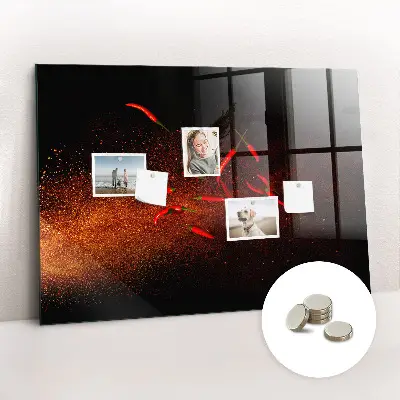 Magnetic wall board with chili peppers design