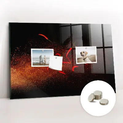 Magnetic wall board with chili peppers design