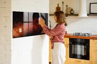 Magnetic wall board with chili peppers design
