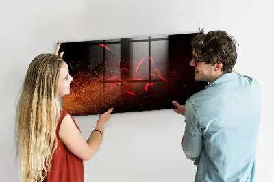 Magnetic wall board with chili peppers design