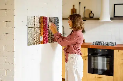 Magnetic Glass Dry Erase Board with Rows of Spices Design