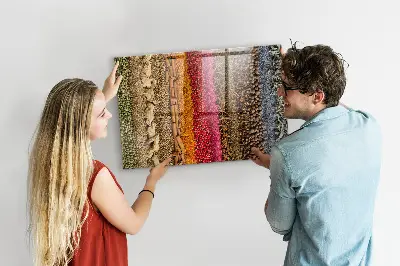 Magnetic Glass Dry Erase Board with Rows of Spices Design