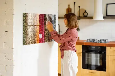 Magnetic Glass Dry Erase Board with Rows of Spices Design