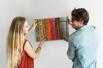 Magnetic Glass Dry Erase Board with Rows of Spices Design