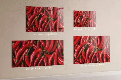 Magnetic wall board with hot peppers print