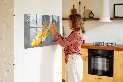 Magnetic Glass Dry Erase Board with Citrus Fruits in Water Print