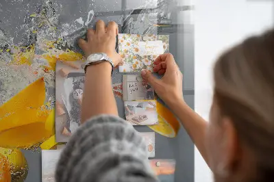 Magnetic Glass Dry Erase Board with Citrus Fruits in Water Print