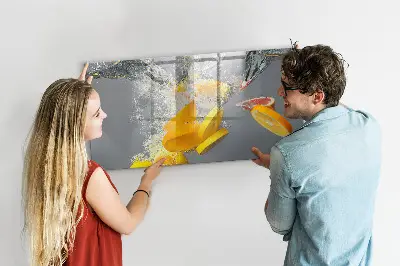 Magnetic Glass Dry Erase Board with Citrus Fruits in Water Print