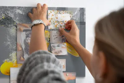 Magnetic Glass Dry Erase Board with Citrus Fruits in Water Print