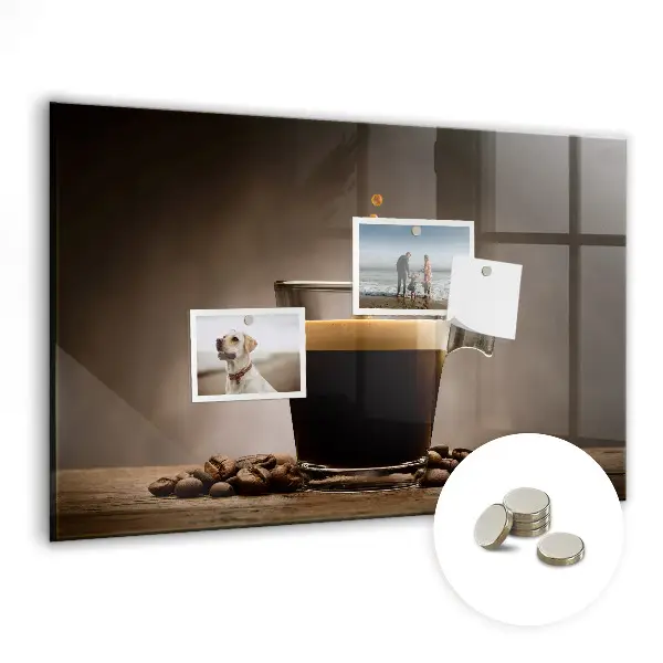 A cup of coffee magnet board