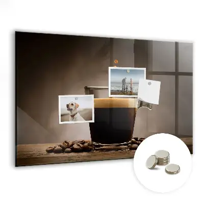 A cup of coffee magnet board