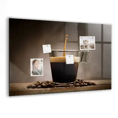 A cup of coffee magnet board