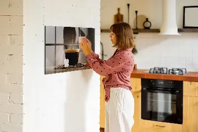 A cup of coffee magnet board