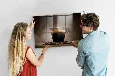 A cup of coffee magnet board
