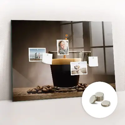 A cup of coffee magnet board
