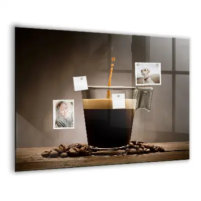A cup of coffee magnet board