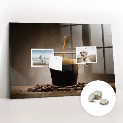A cup of coffee magnet board