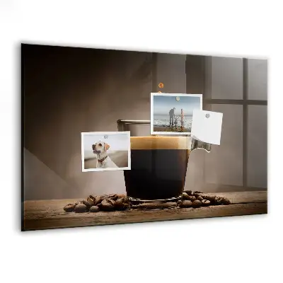 A cup of coffee magnet board