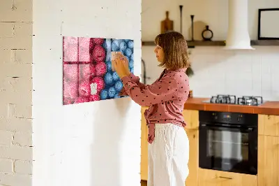 Magnetic wall board with blueberries and raspberries motif