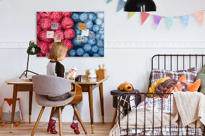 Magnetic wall board with blueberries and raspberries motif