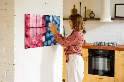 Magnetic wall board with blueberries and raspberries motif