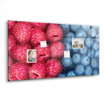 Magnetic wall board with blueberries and raspberries motif