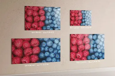 Magnetic wall board with blueberries and raspberries motif