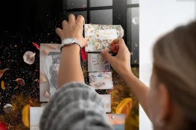 Magnetic glass dry erase board with vegetable print