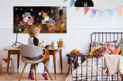 Magnetic glass dry erase board with vegetable print