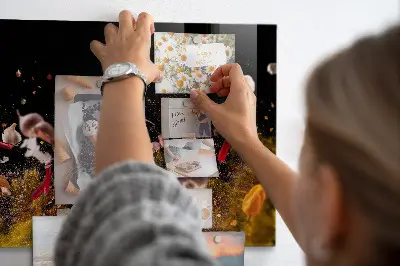 Magnetic glass dry erase board with vegetable print