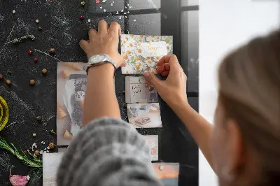 Magnetic glass dry erase board with Spices on the counter print