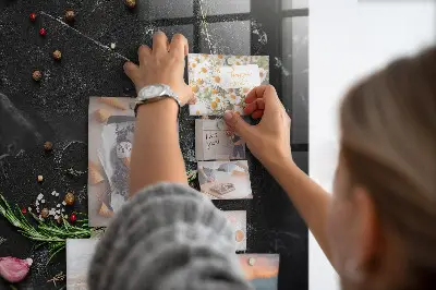 Magnetic glass dry erase board with Spices on the counter print