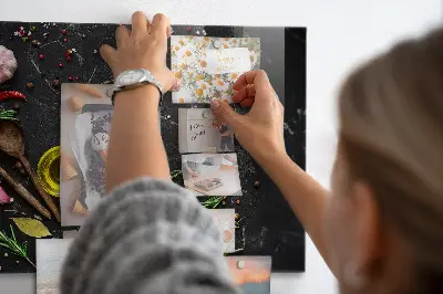 Magnetic glass dry erase board with Spices on the counter print