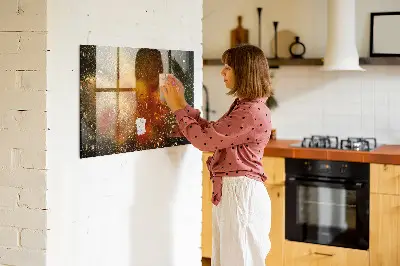 Magnetic wall board with abstract spice design